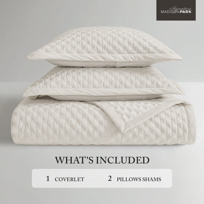 Charleston Velvet Coverlet Mini Set - White