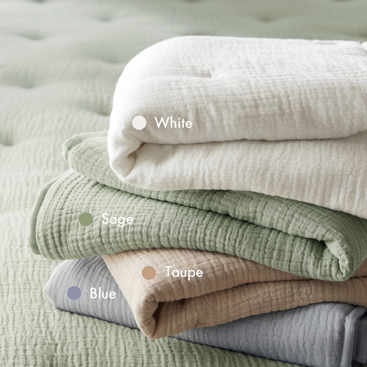 Breeze cotton gauze embroidered Euro Sham - Blue