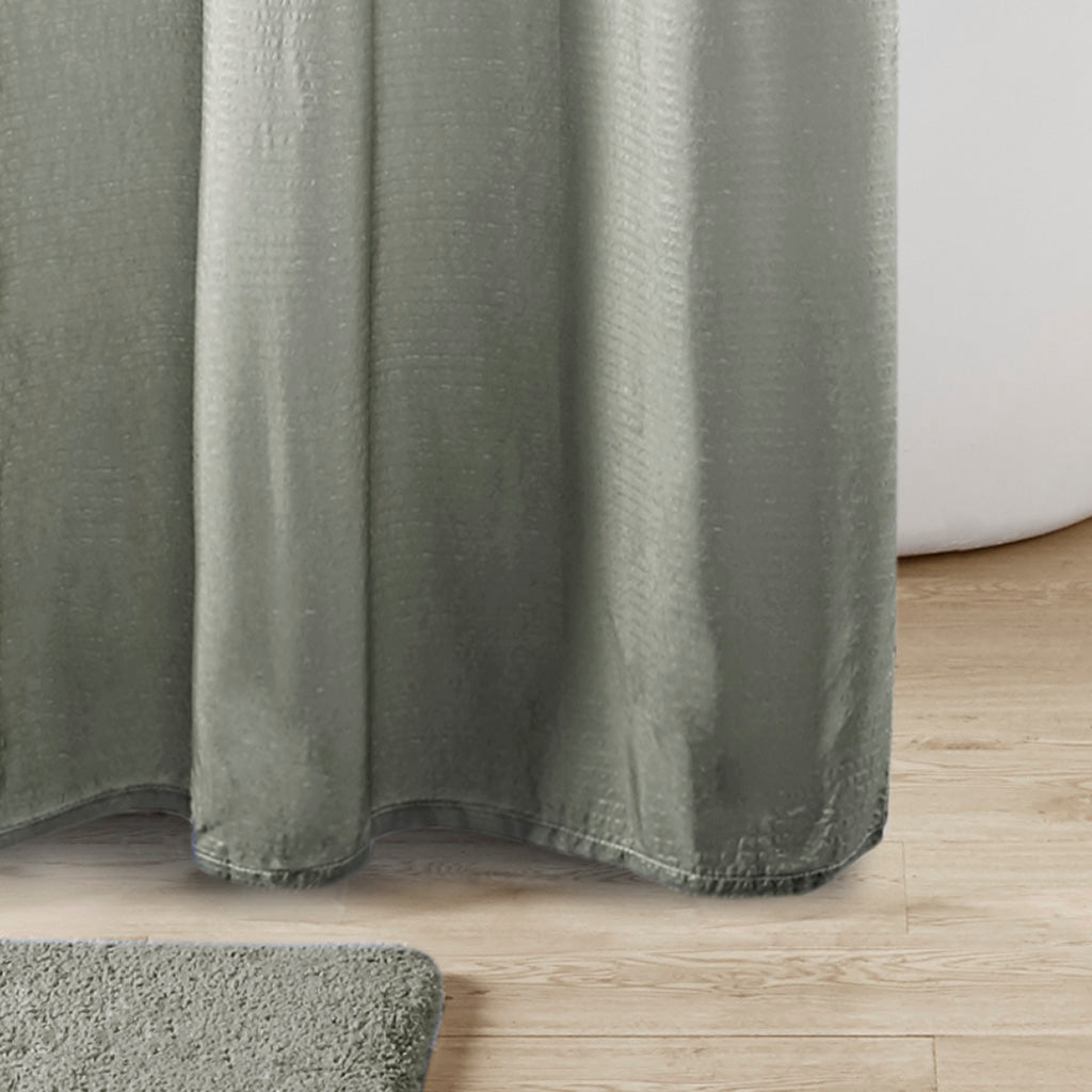 Ara Ombre Printed Seersucker Shower Curtain - Grey