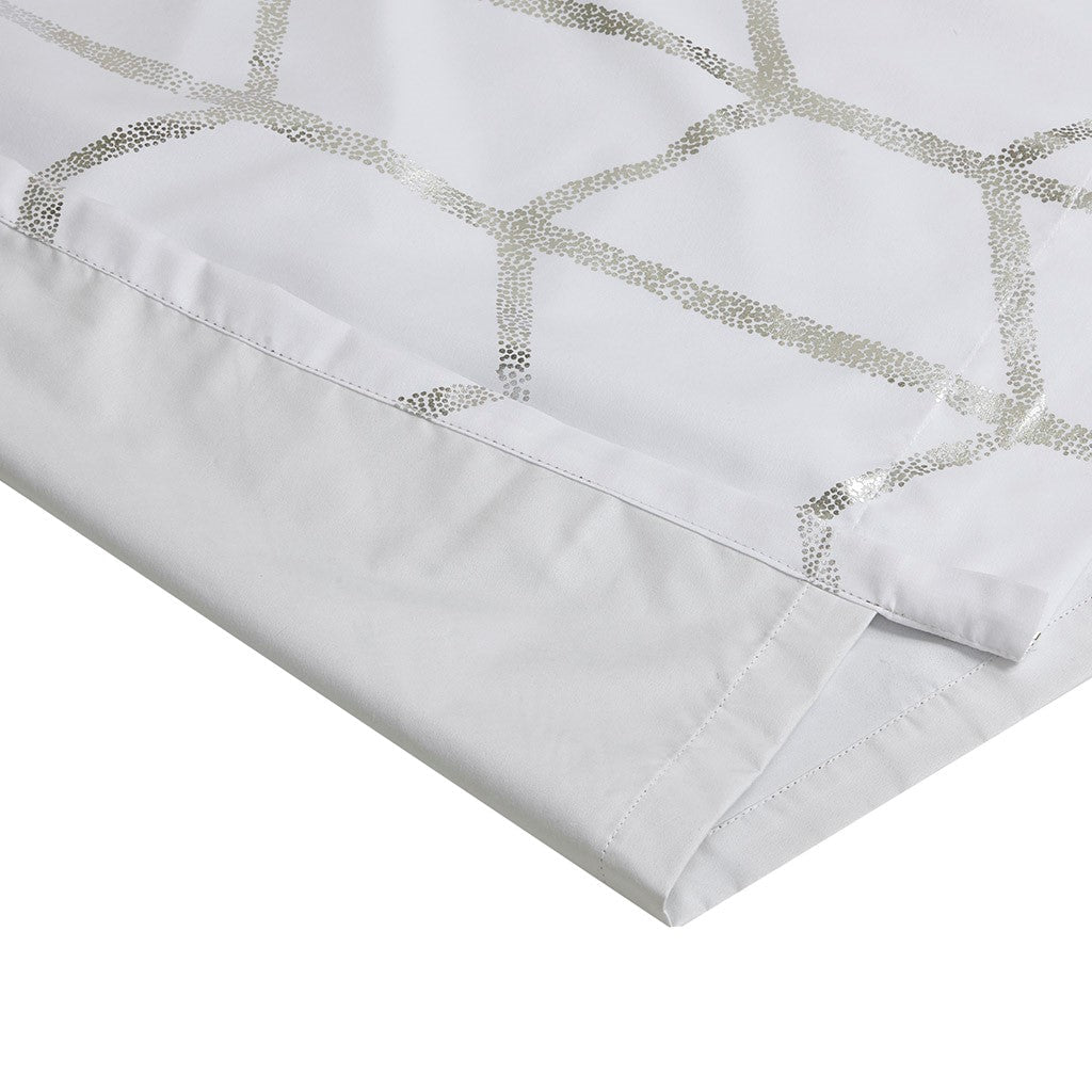 Raina Total Blackout Metallic Print Grommet Top Curtain