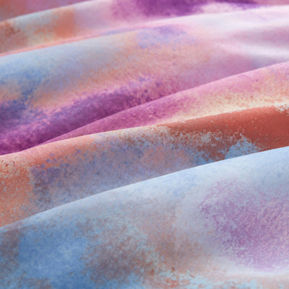 Cassiopeia Watercolor Tie Dye Printed Comforter Set with Throw Pillow - Lavender