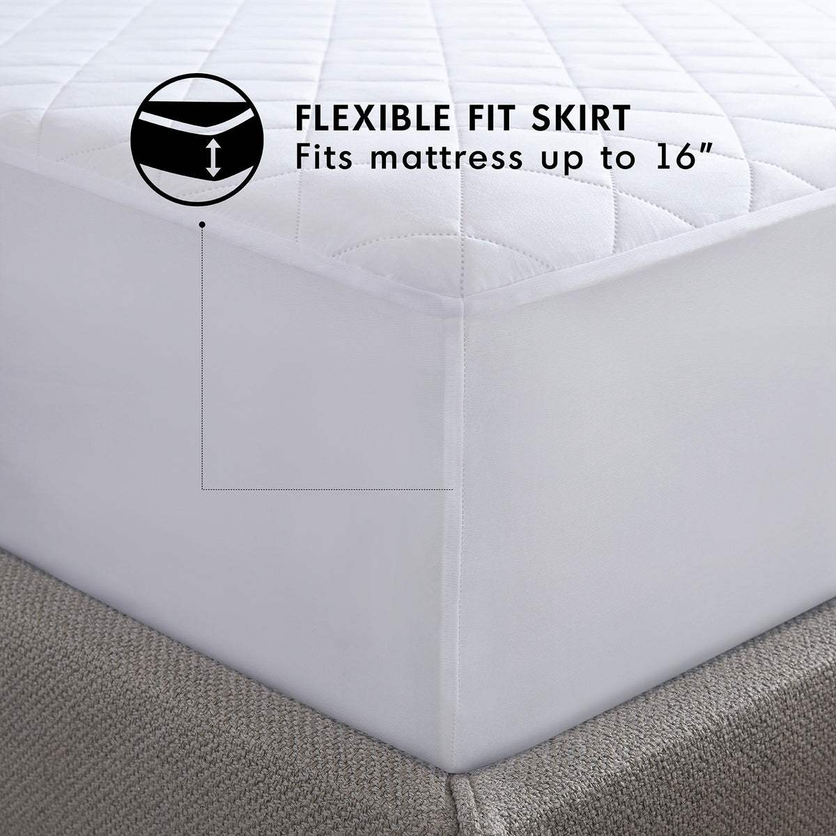 Essential Waterproof Mattress Pad - White
