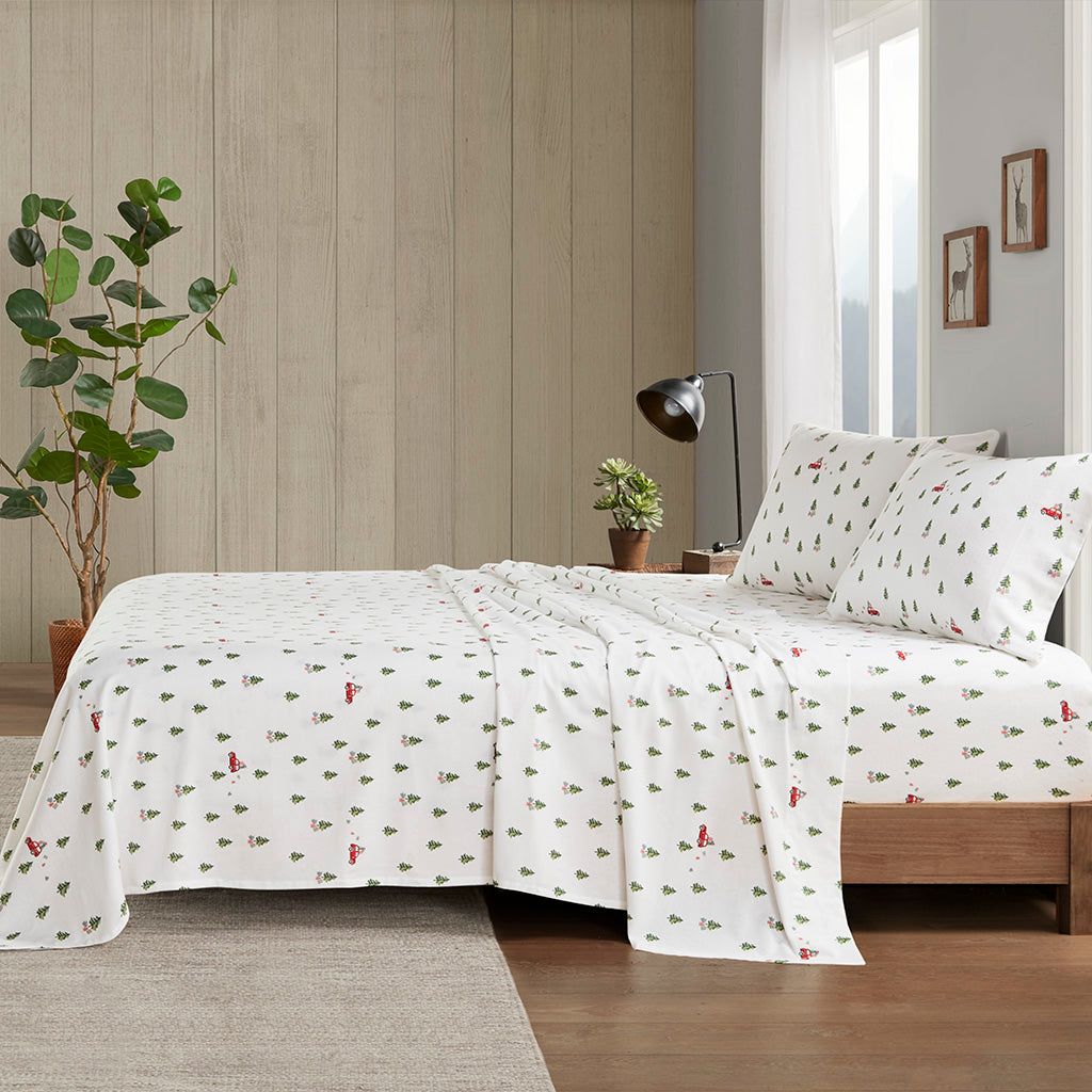 Cotton Flannel Sheet Set - Green Tree Trip