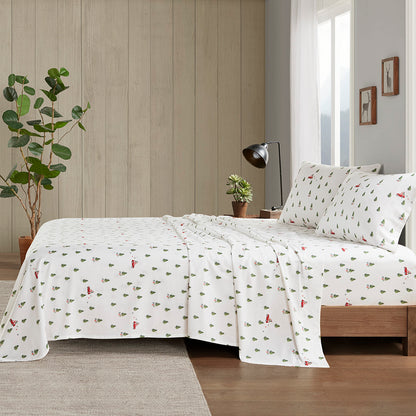 Cotton Flannel Sheet Set - Green Tree Trip