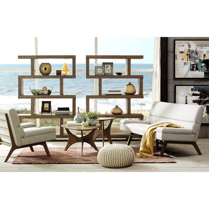 Blaze Triangle Wood End Table - Brown