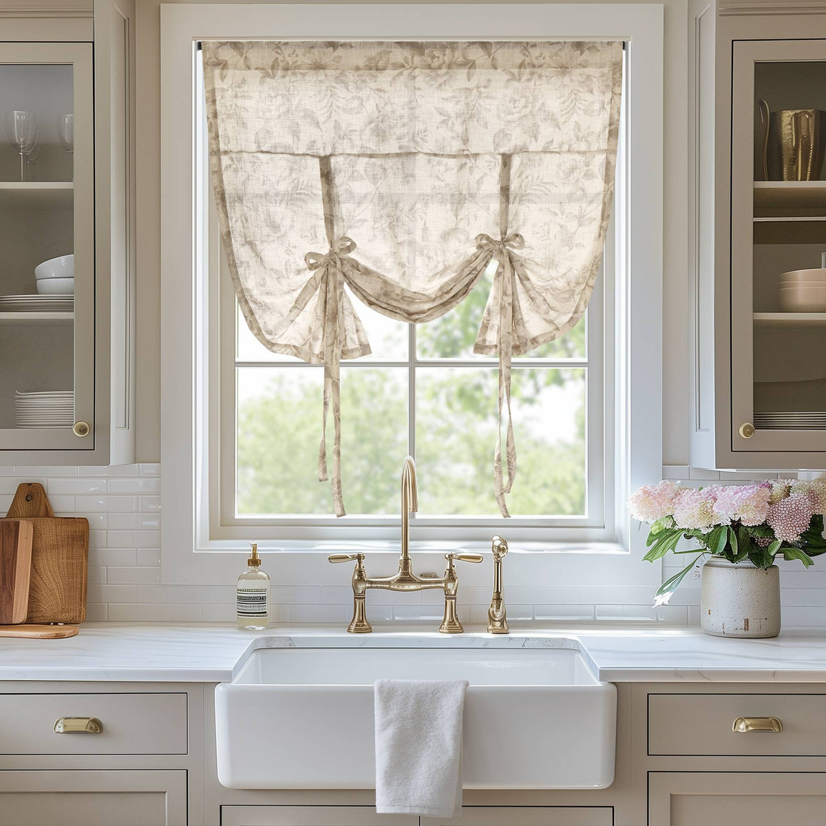 Lana Floral Window Panel - Neutral