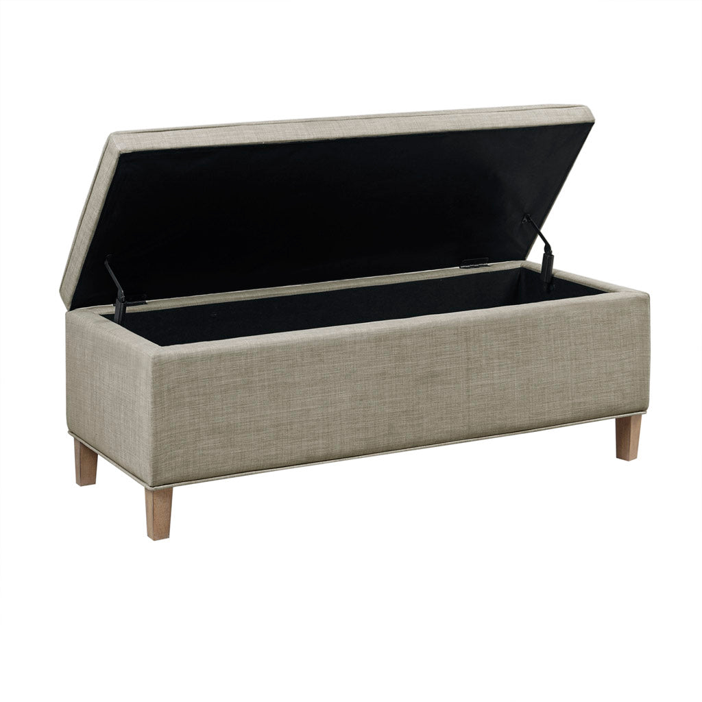 Caymus Rectangular Soft Close Storage Bench - Light Grey