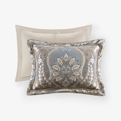 Julius 4 Piece Comforter Set - Blue/Grey