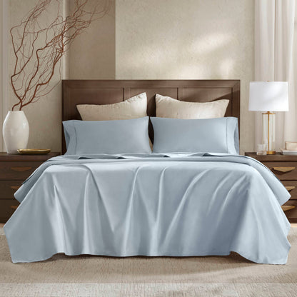 100% Egyptian Cotton Sateen Sheet Set - Blue