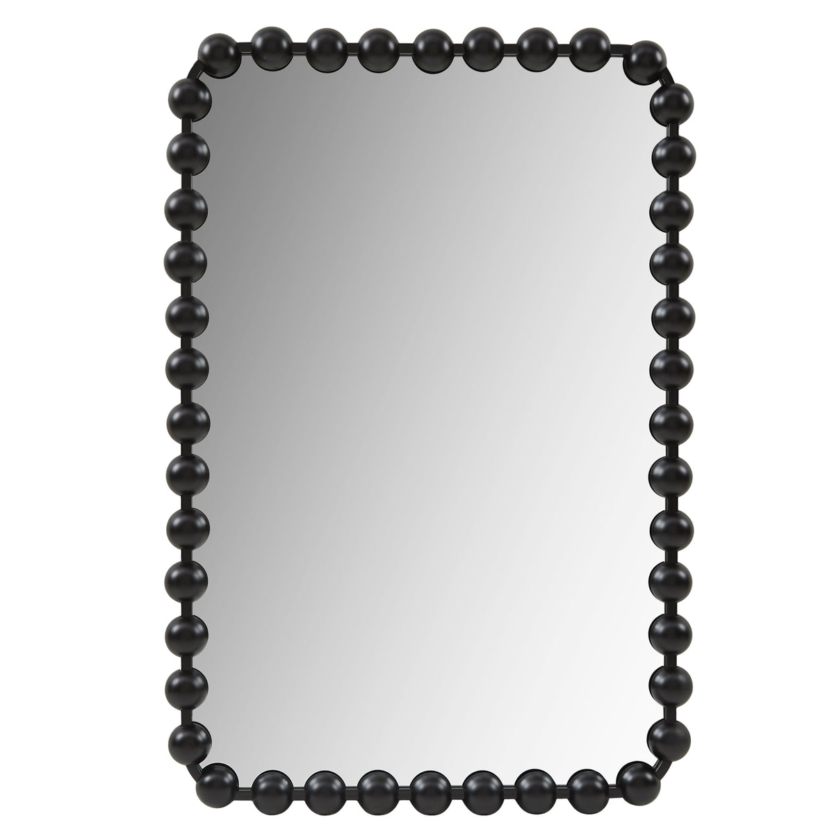 Marlowe 24X36 Rounded Rectangle Beaded Wall Mirror - Black