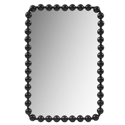Marlowe 24X36 Rounded Rectangle Beaded Wall Mirror - Black