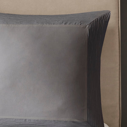 Hanae Cotton Blend Yarn Dyed Euro Sham - Grey