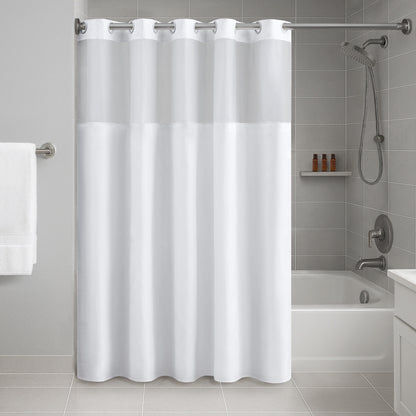 Plain Weave Essential Shower Curtain- Solid - White