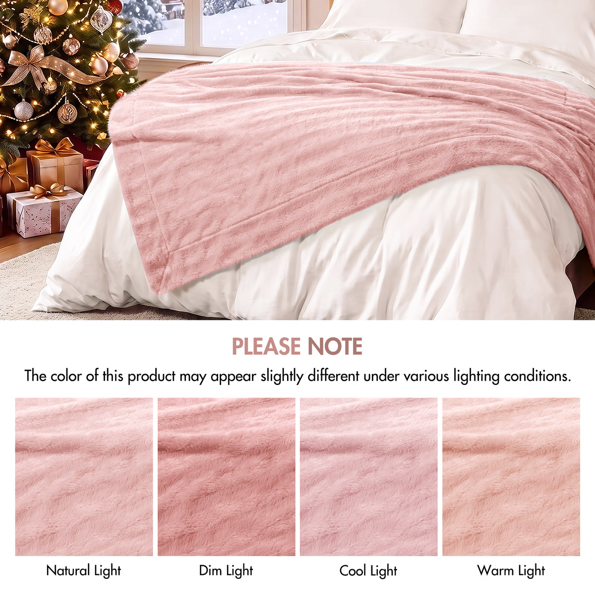 Duke Long Fur Throw - Blush