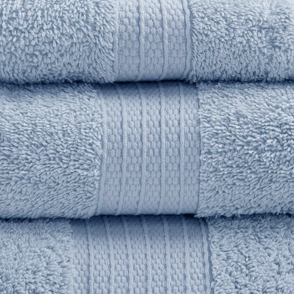 Organic 6 Piece Organic Cotton Towel Set - Blue