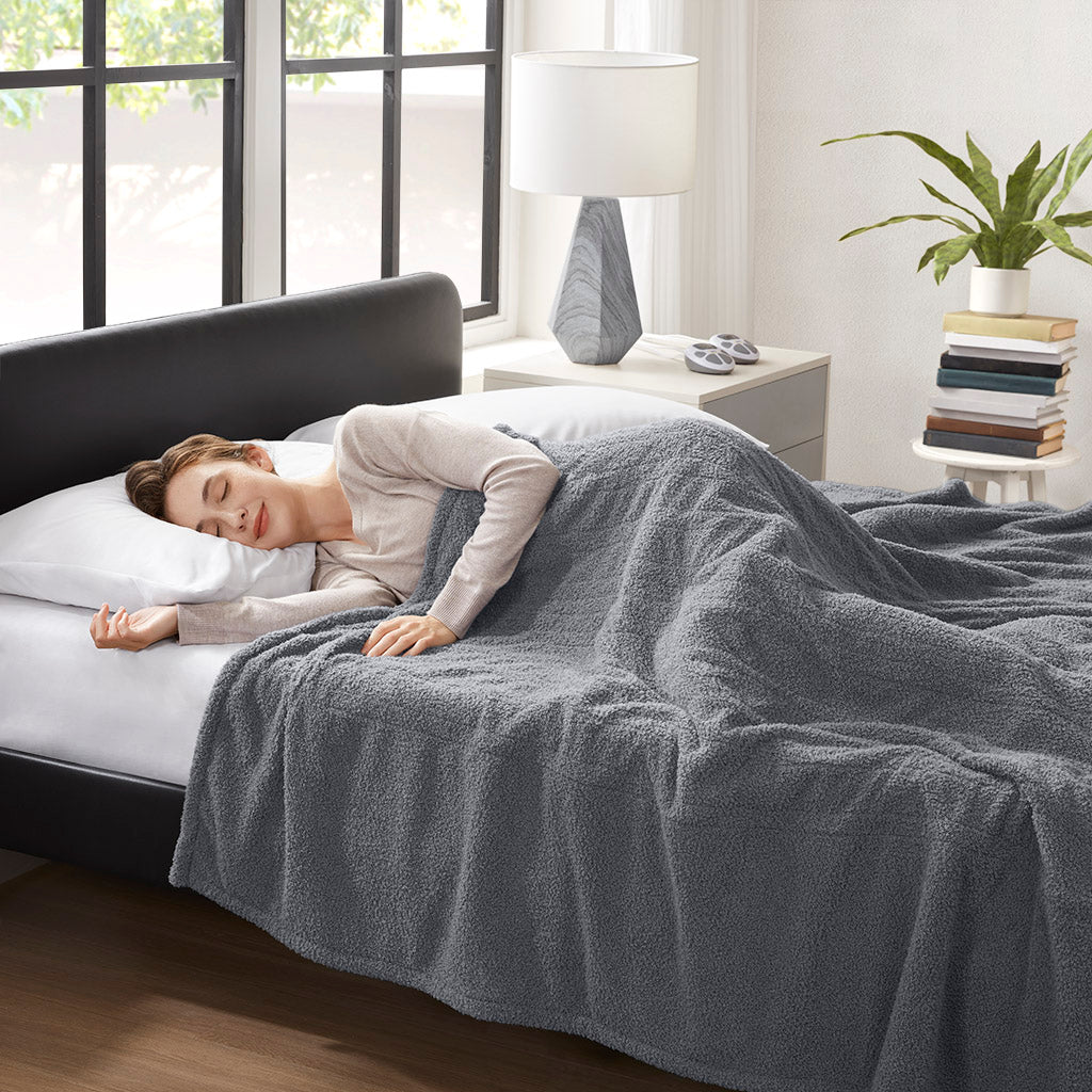 Dream Soft Heated Blanket - Grey