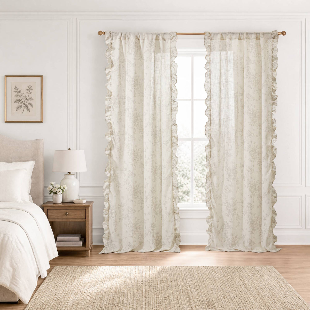 Adele Ruffle Window Panel - Neutral
