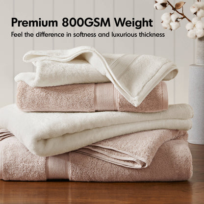800GSM 100% Cotton 8 Piece Towel Set - Blush