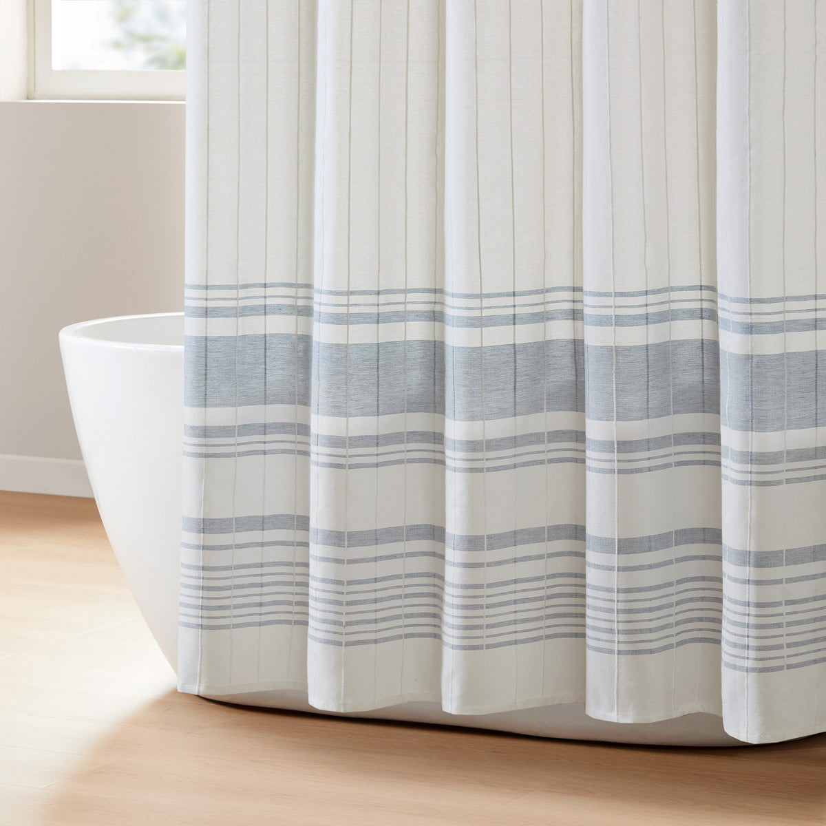 Morgan Shower Curtain - White/Blue