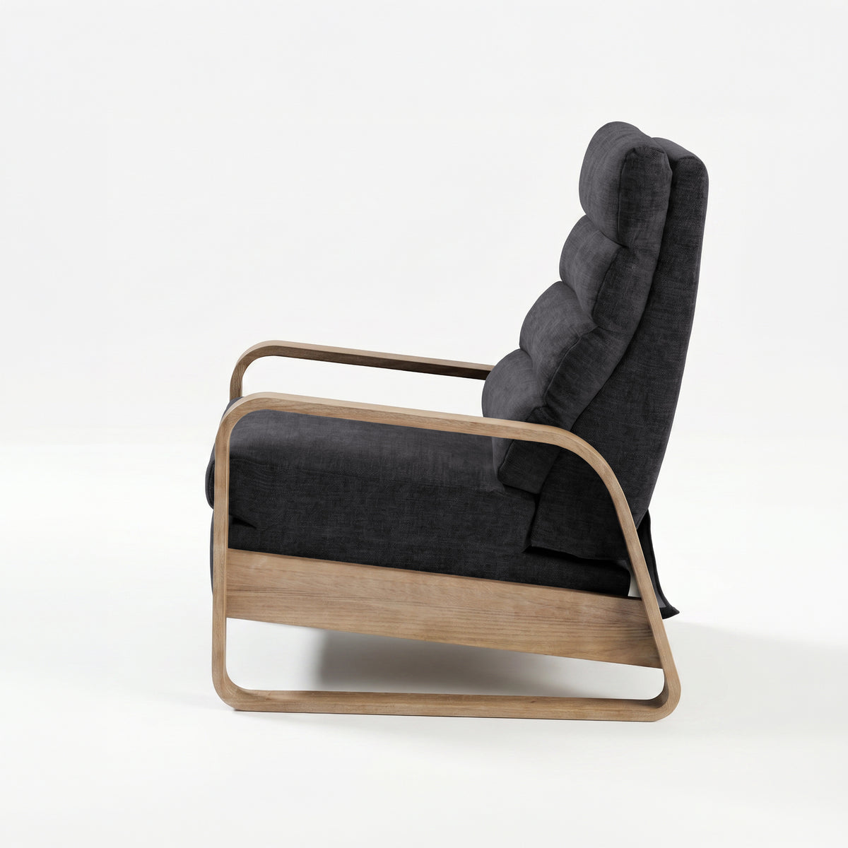 Jordan Wood framed push back Recliner - Grey