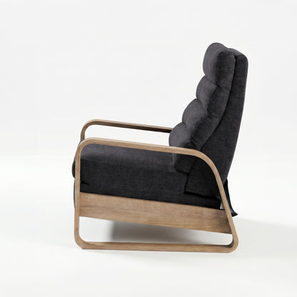Jordan Wood framed push back Recliner - Grey