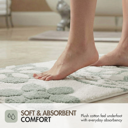 Casablanca Medallion Cotton Tufted Bath Rug - Sage