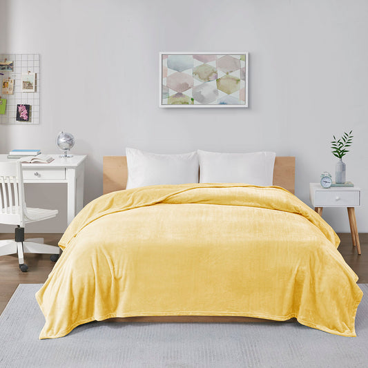 Microlight Plush Oversized Blanket - Yellow