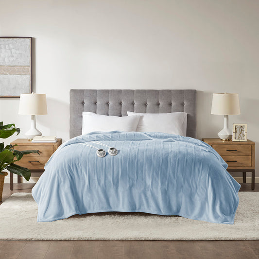 Plush Heated Blanket - Light Blue