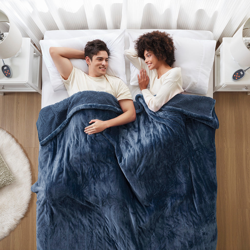 Heated Microlight to Berber Blanket - Indigo