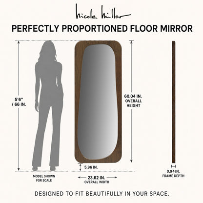 Odette 23X60 Modern Full Length Floor Mirror - Walnut Brown