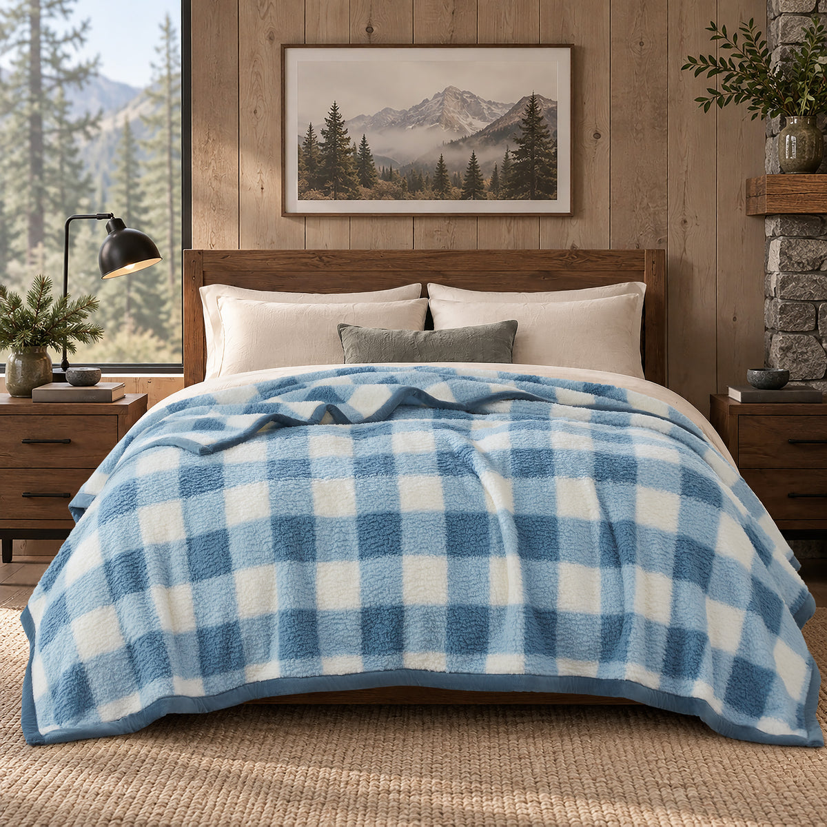 Burlington Berber Blanket - Blue Buffalo