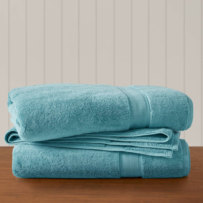 800GSM 100% Cotton Bath Sheet 2 Piece Set - Aqua