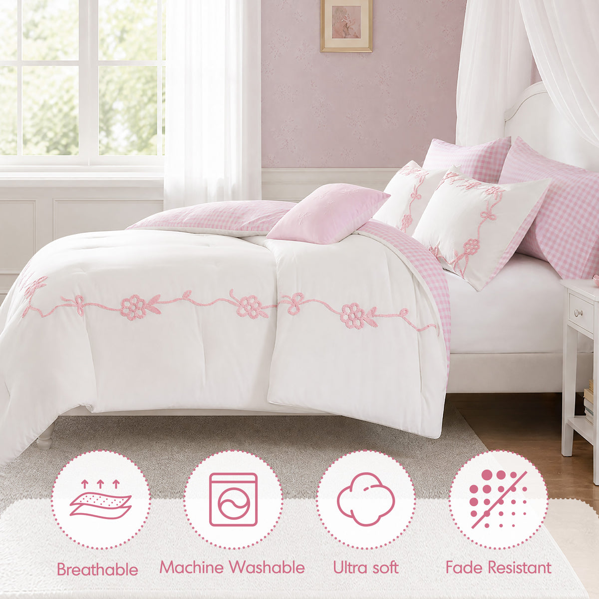 Tiffany Comforter Set - Pink