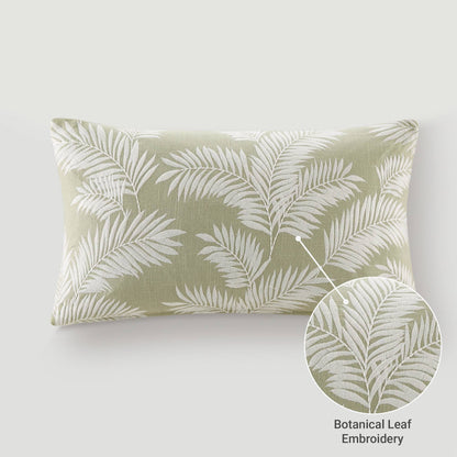 Ella Botanical 1 Piece Cotton Pillow Cover - Sage