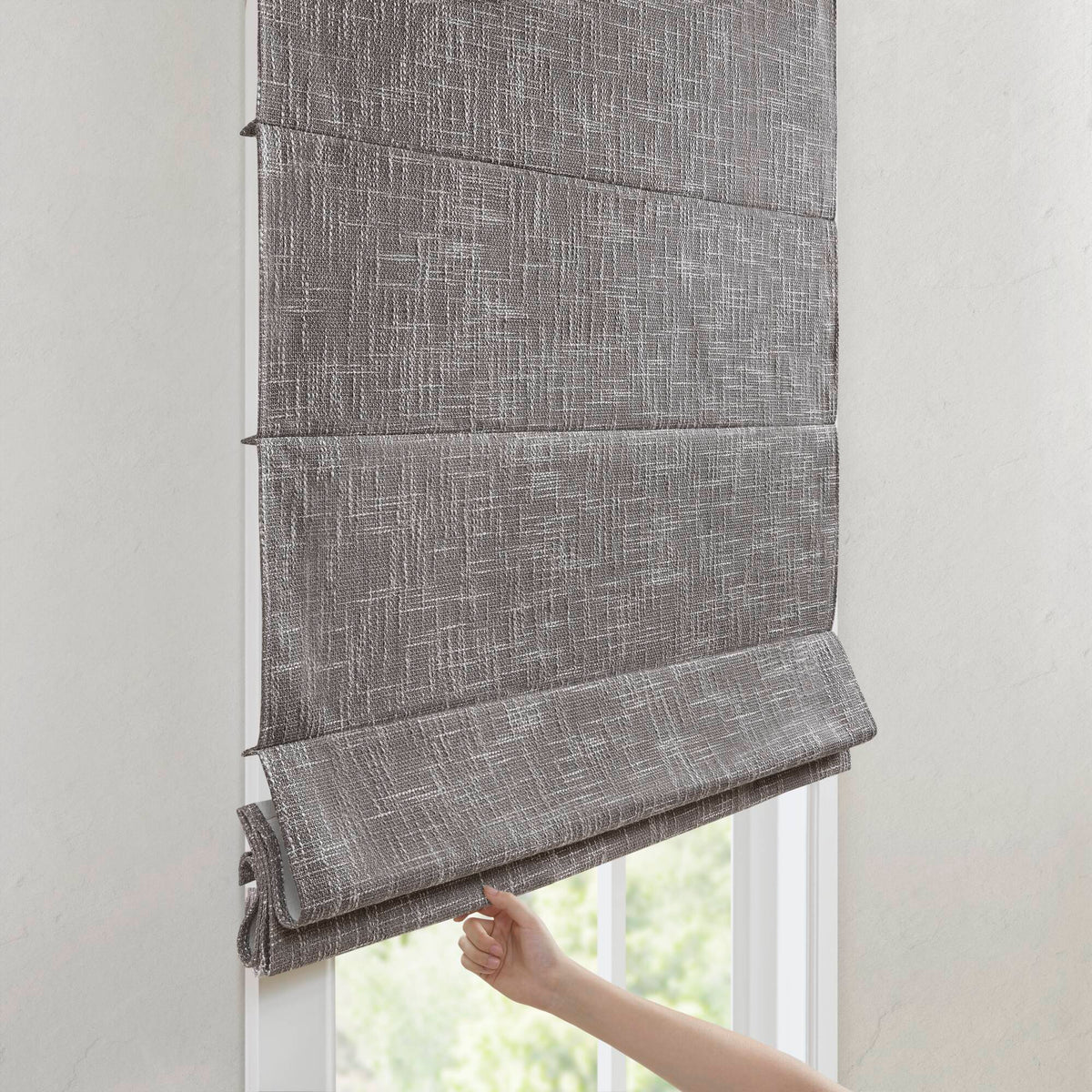 Quincy Cordless Roman Shade - Grey