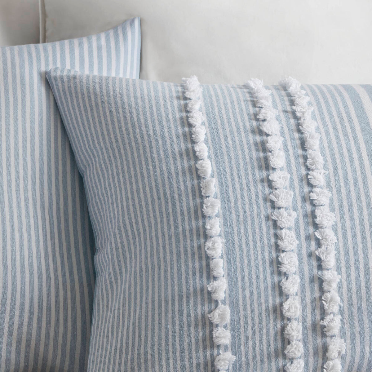 Anslee 3 Piece Cotton Yarn Dyed Comforter Set - Blue