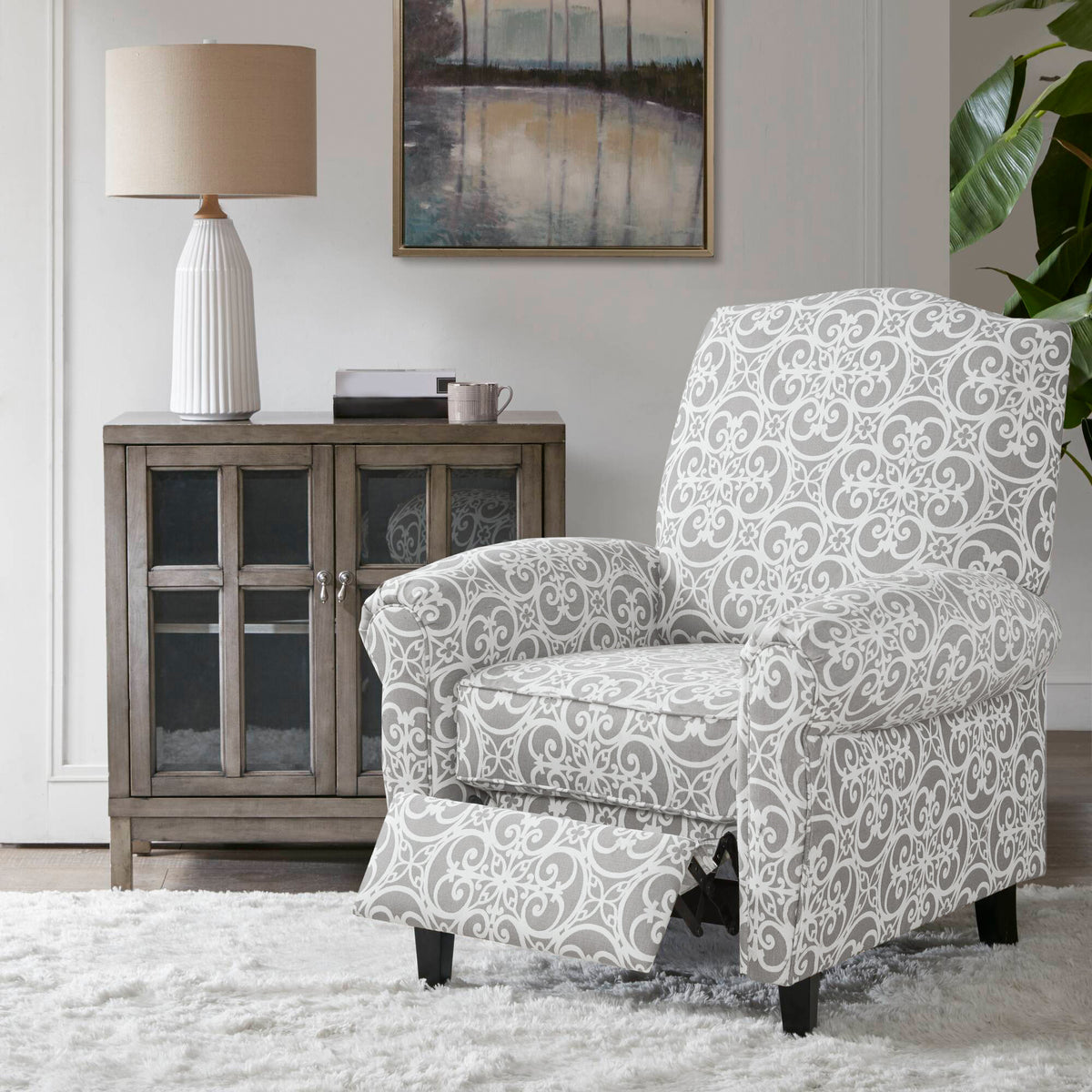 Kirby Push Back Recliner - Grey
