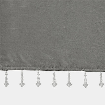 Emilia Lightweight Faux Silk Valance With Beads - Charcoal