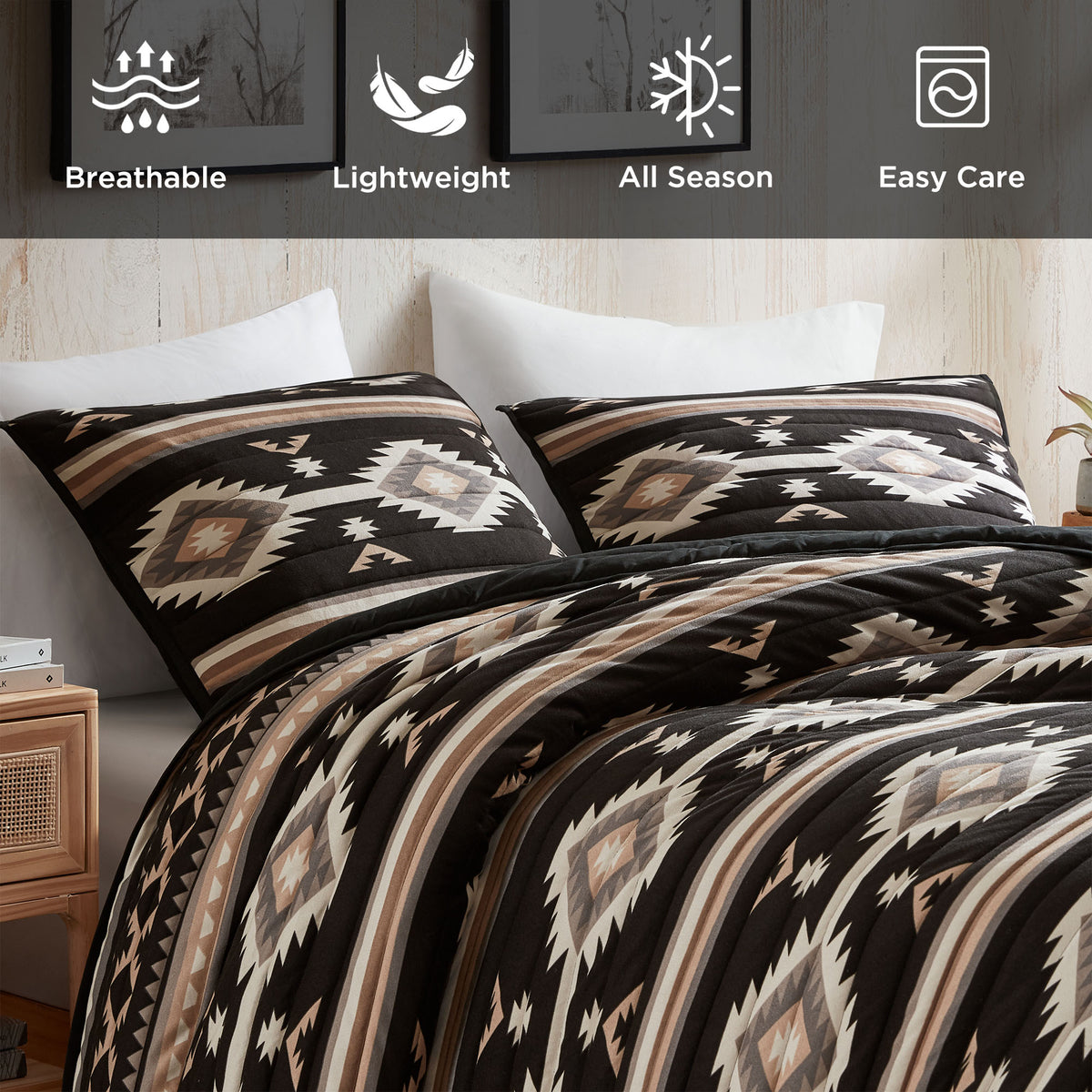 Taos Bedding Collection - Black