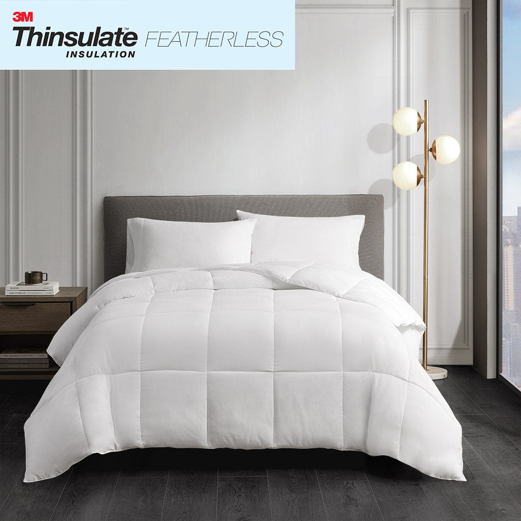 Year Round Warmth Cotton Down Alternative Featherless Comforter - White