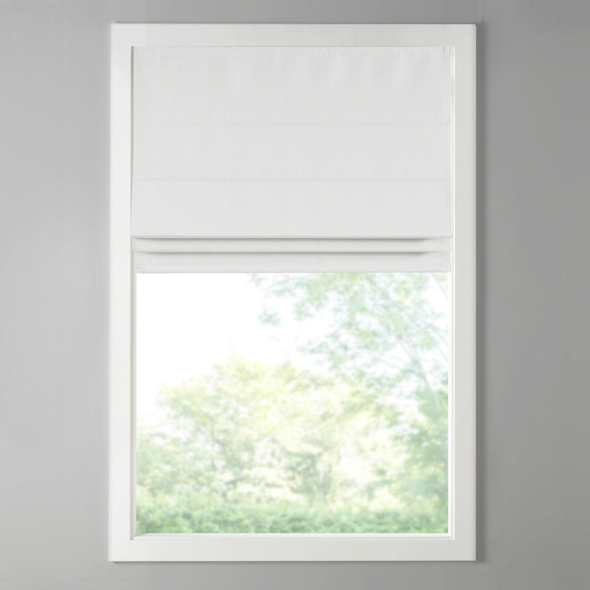 Galen Basketweave Cordless Roman Shade Collection - White