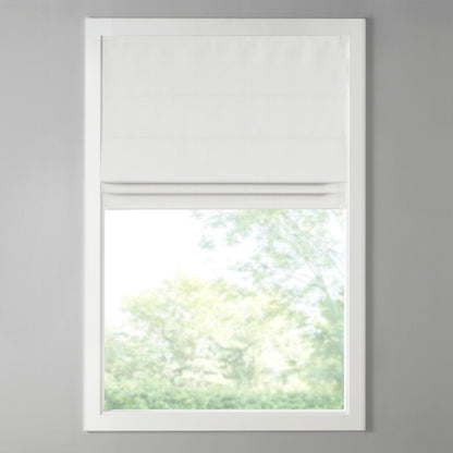Galen Basketweave Cordless Roman Shade Collection - White