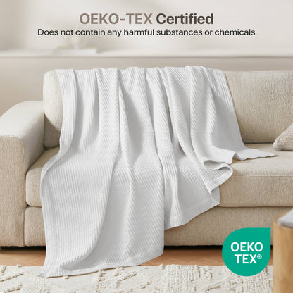 Waffle Weave Cotton Blanket - White