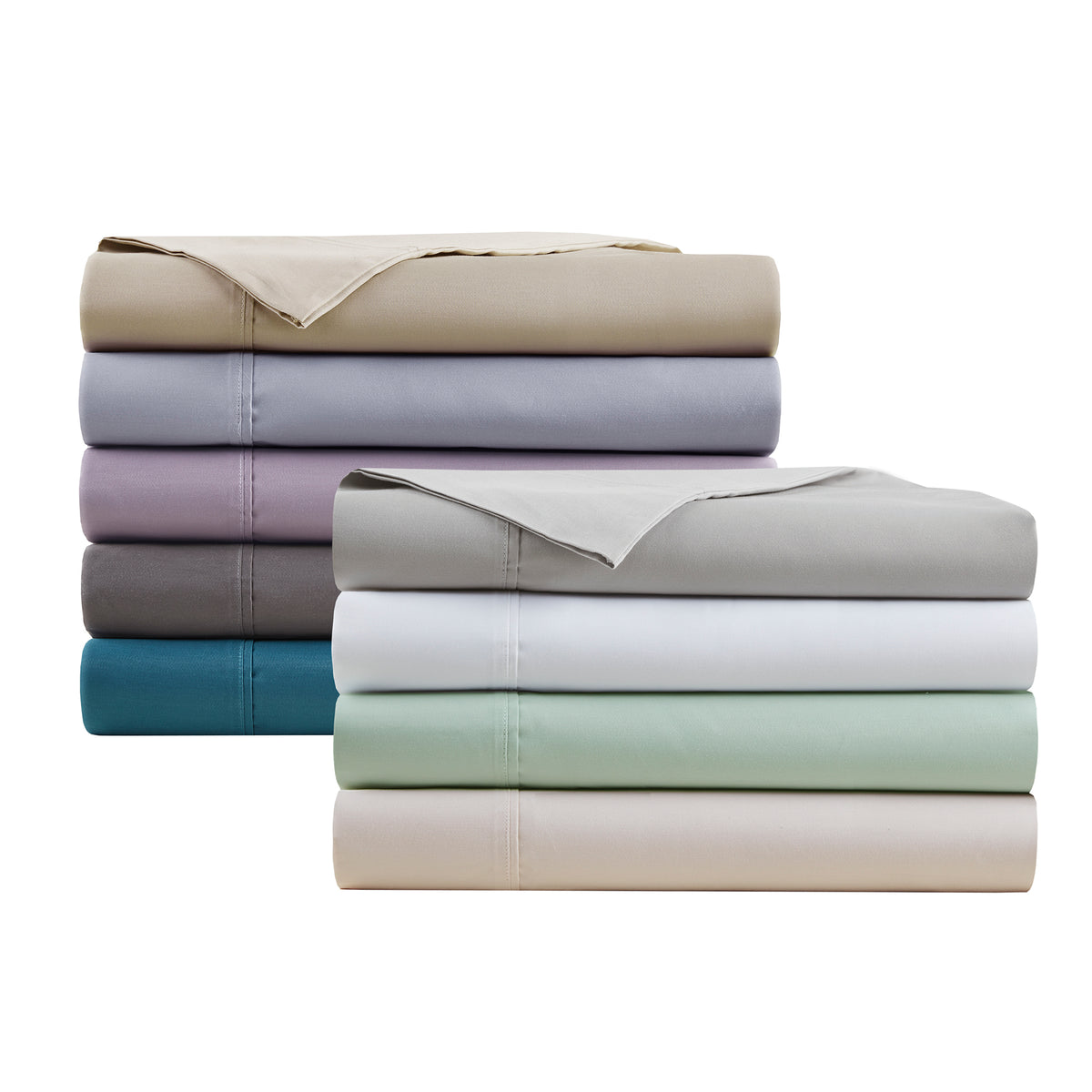 600 Thread Count Cooling Cotton Blend 4 PC Sheet Set - Khaki