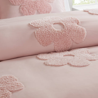 Gracie Floral Reversible Tufted Chenille Duvet Cover Set - Pink