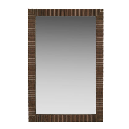 Simone Fluted Wall Mirror - Walnut Brown