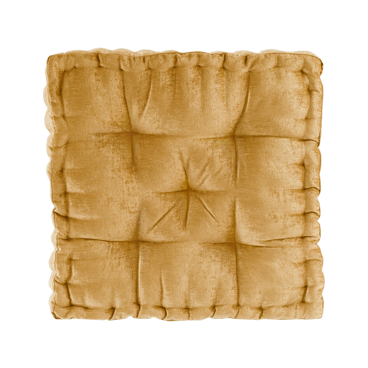 Azza Poly Chenille Square Floor Pillow Cushion - Yellow