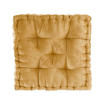 Azza Poly Chenille Square Floor Pillow Cushion - Yellow