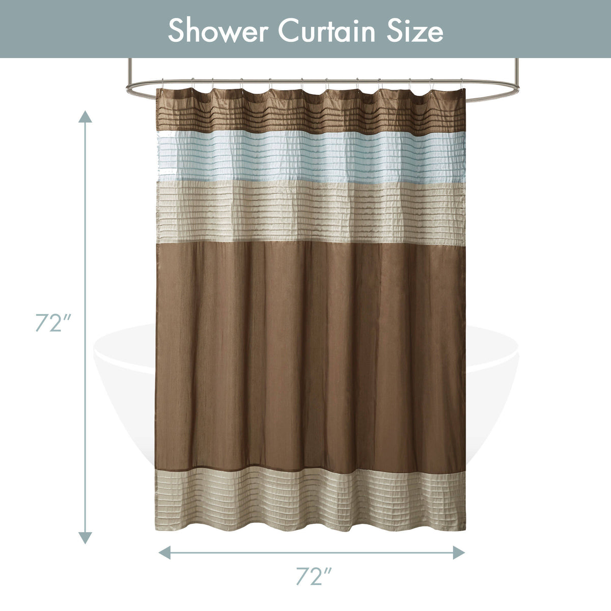 Amherst Faux Silk Shower Curtain - Blue