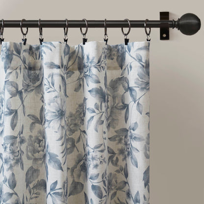 Lana Floral Window Panel - Blue